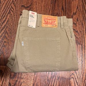 Levis 512 slim tapered khaki jeans
